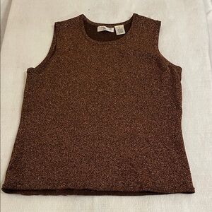 Laura Ashley Sparkling Brown Tank Top
